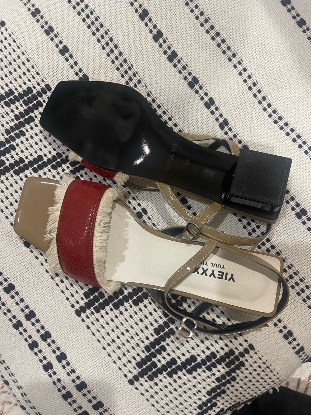 Yuul Yie Red and Ivory Sandals - Picture 5 of 5
